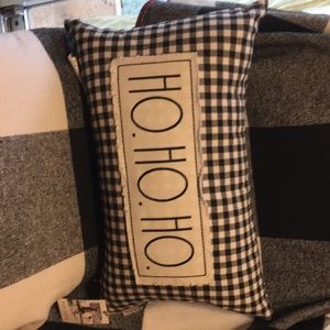 Rae Dunn ho ho ho Christmas pillow buffalo plaid